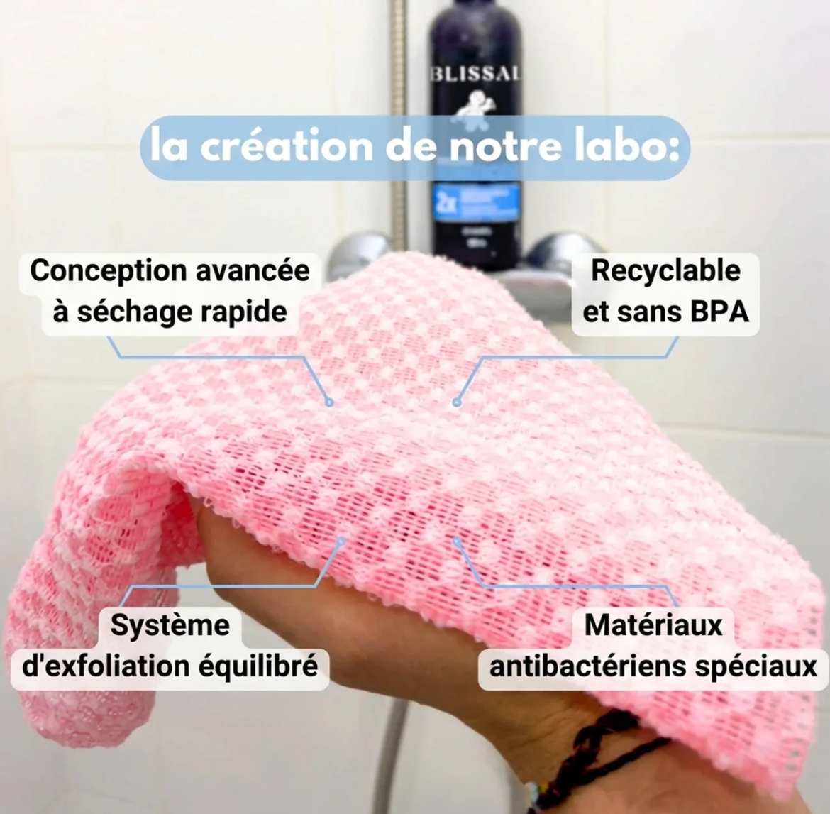 Serviette de douche exfoliante ELIOS - Elios